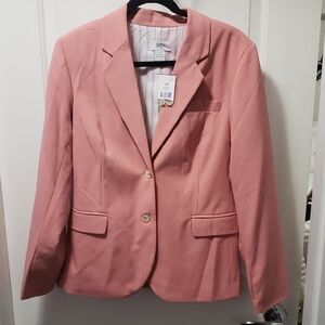 Dusty Pink Structured Blazer with Textured Fabric